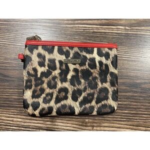 Joann & David Leopard Print‎ Pouch Set with Red Zippers